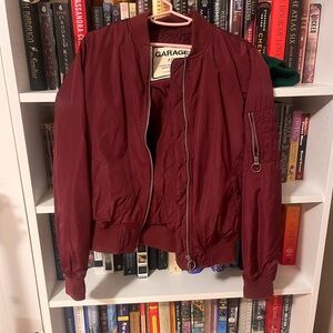 Garage Maroon Bomber Jacket
